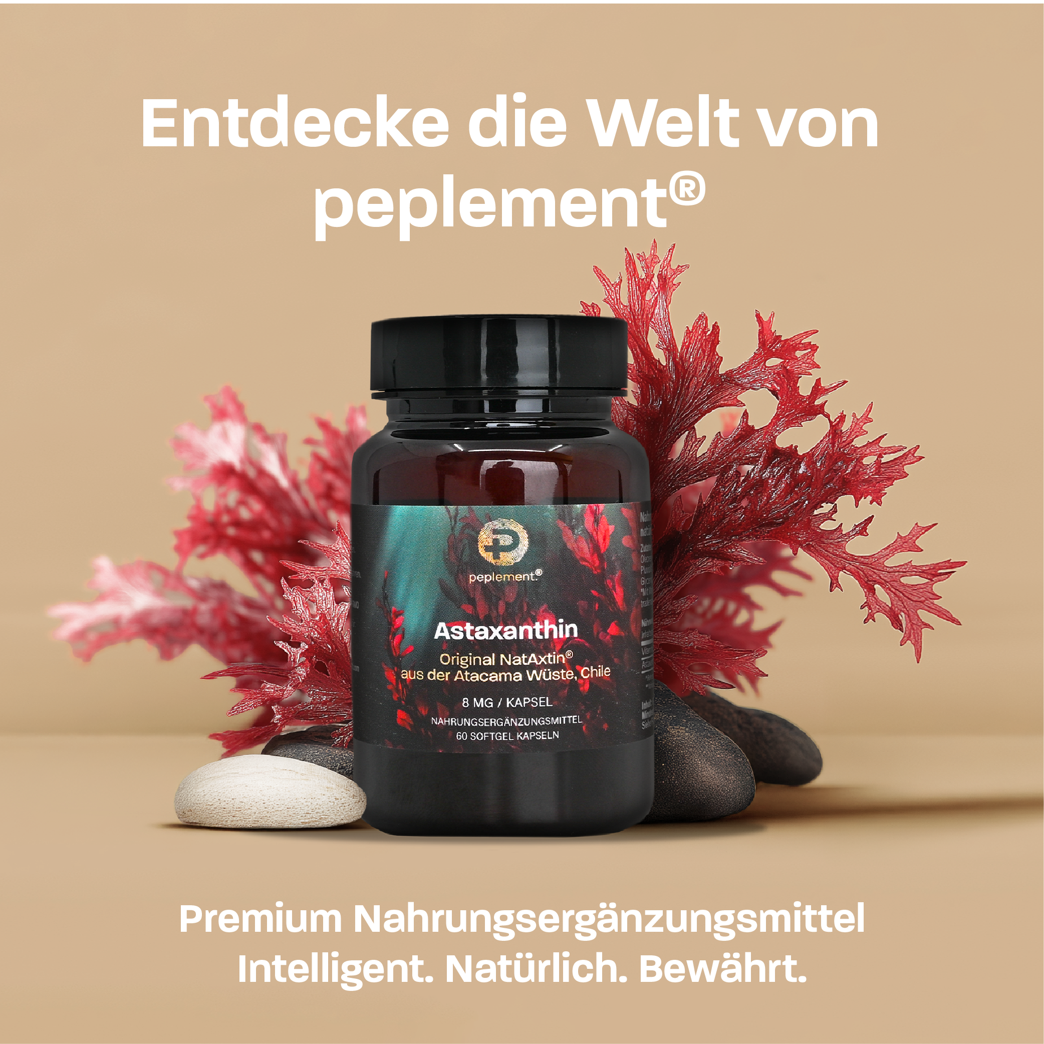 Astaxanthin - NatAxtin®. Premium Antioxidantien Softgels & Vitamin E