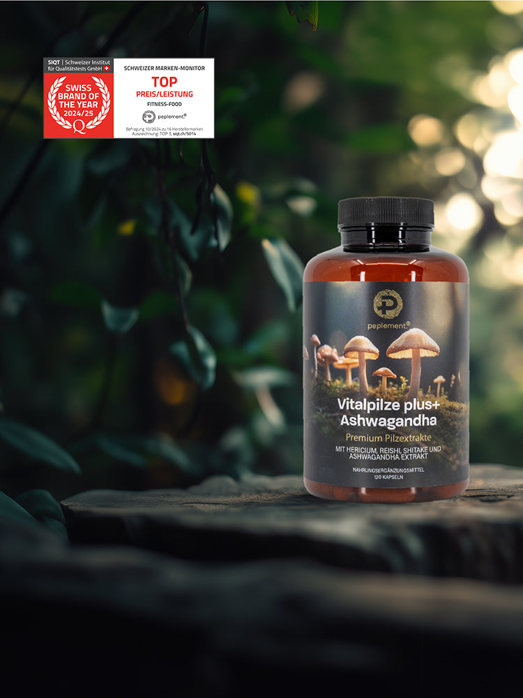 Vitalpilz plus+ 
Komplex mit 
Ashwagandha
