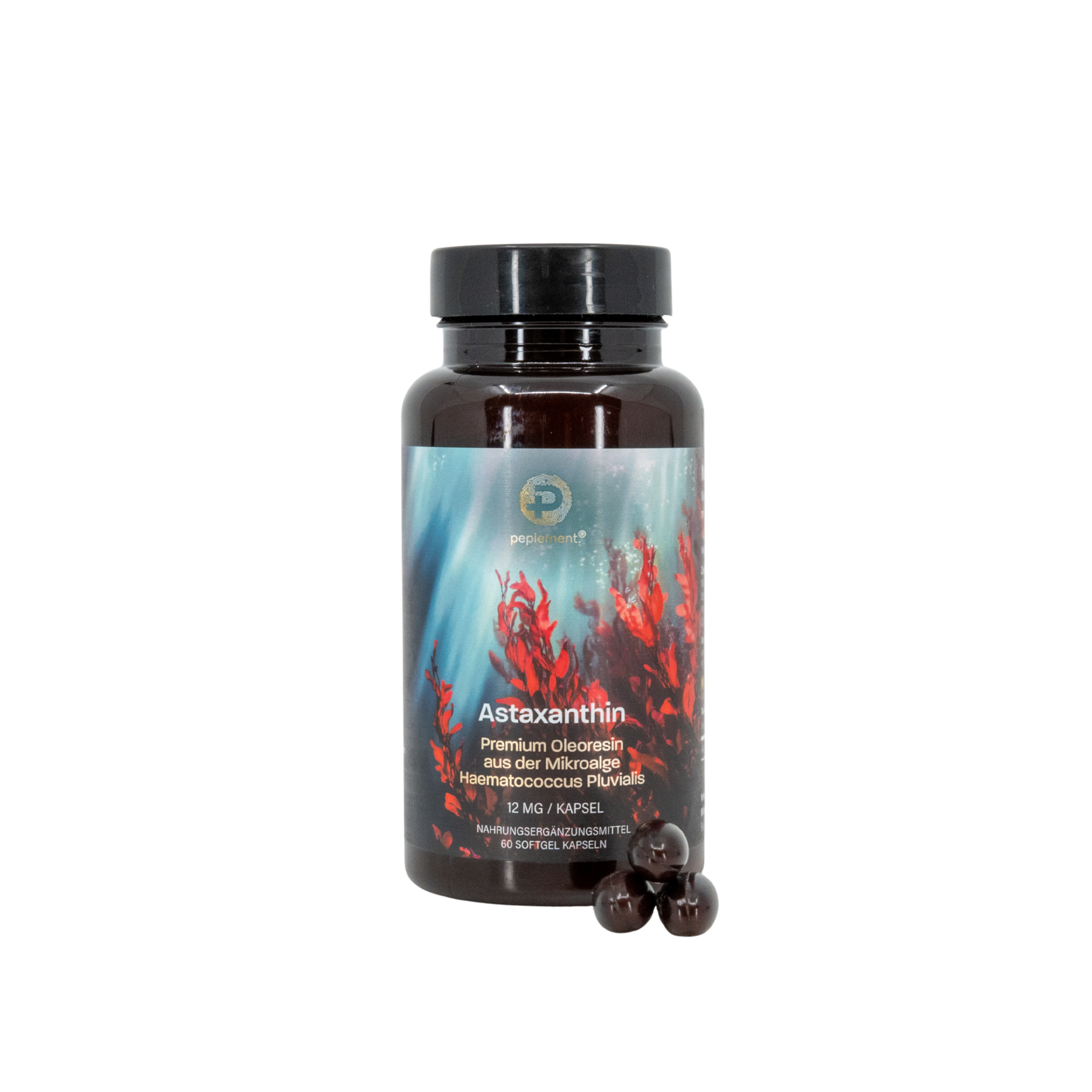 Astaxanthin Softgel-Kapseln – 12 mg aus der Mikroalge Haematococcus Pluvialis – Hochdosiert & Natürlich