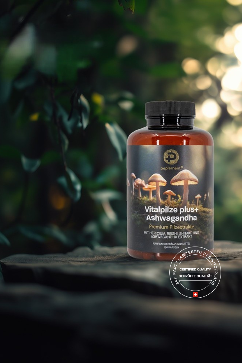 Vitalpilz plus+ 
Komplex mit 
Ashwagandha