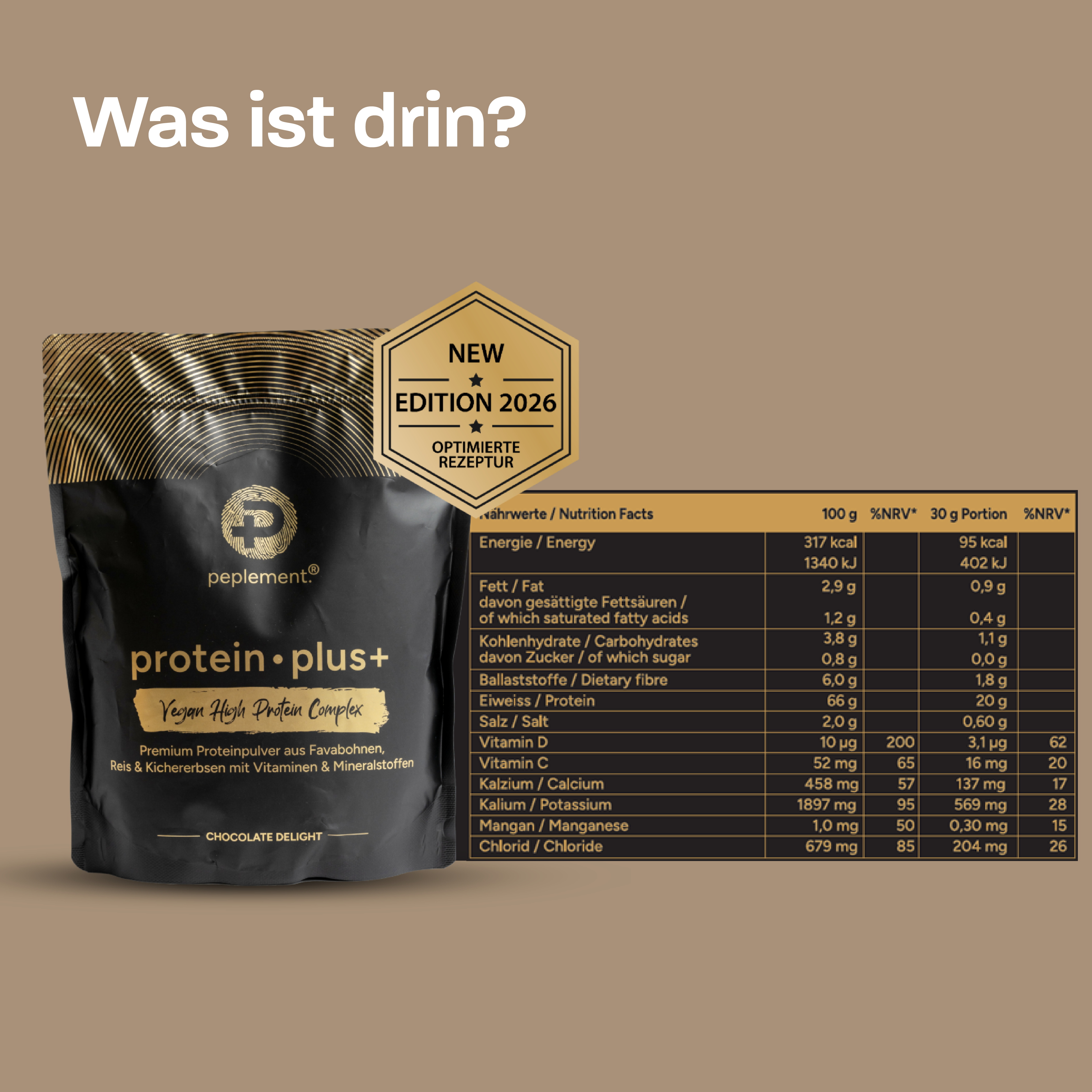 Protein Power-Duo-Pack Vanille & Schokolade - 100 % vegan mit vollständigem Aminosäure Profil