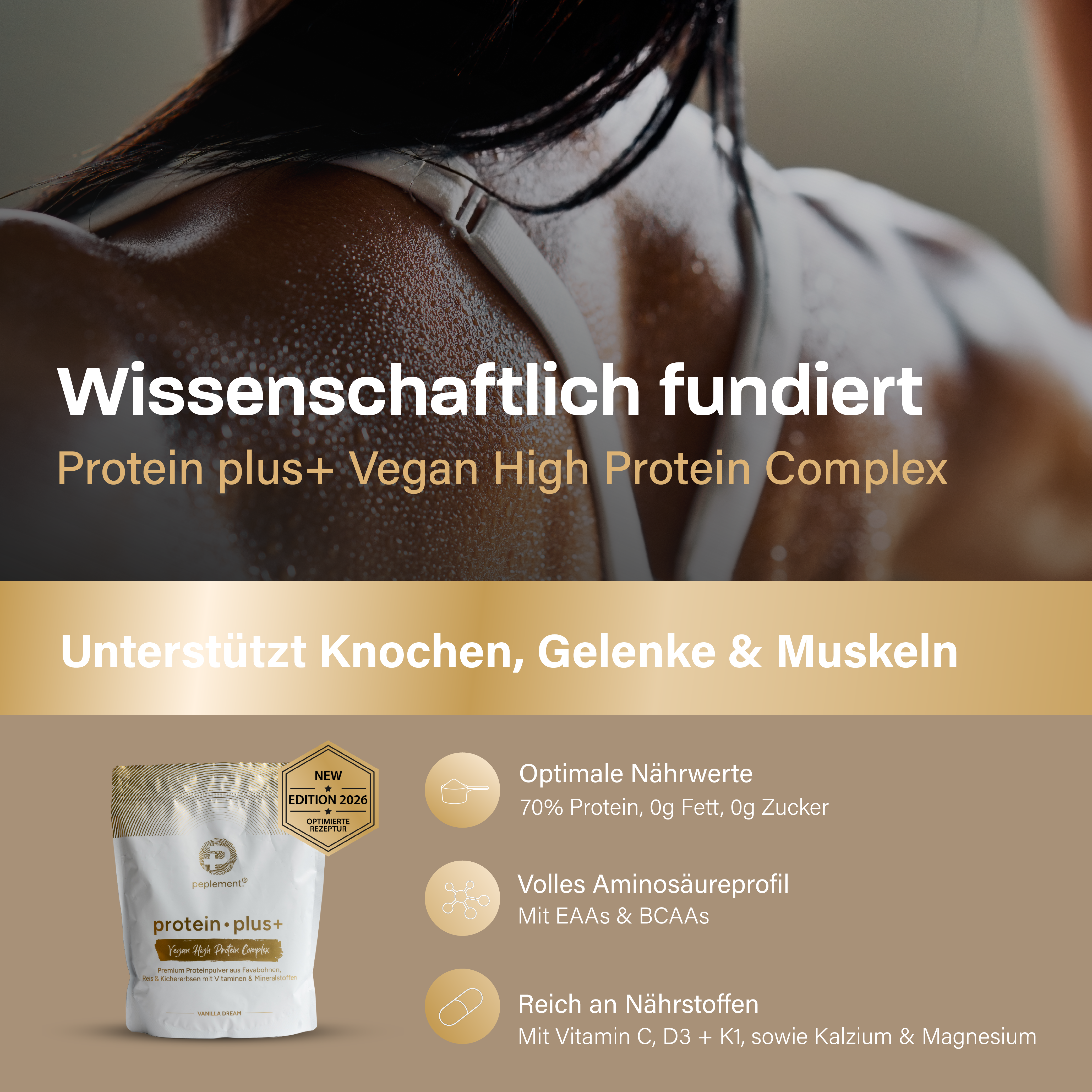 Protein Power-Duo-Pack Vanille & Schokolade - 100 % vegan mit vollständigem Aminosäure Profil