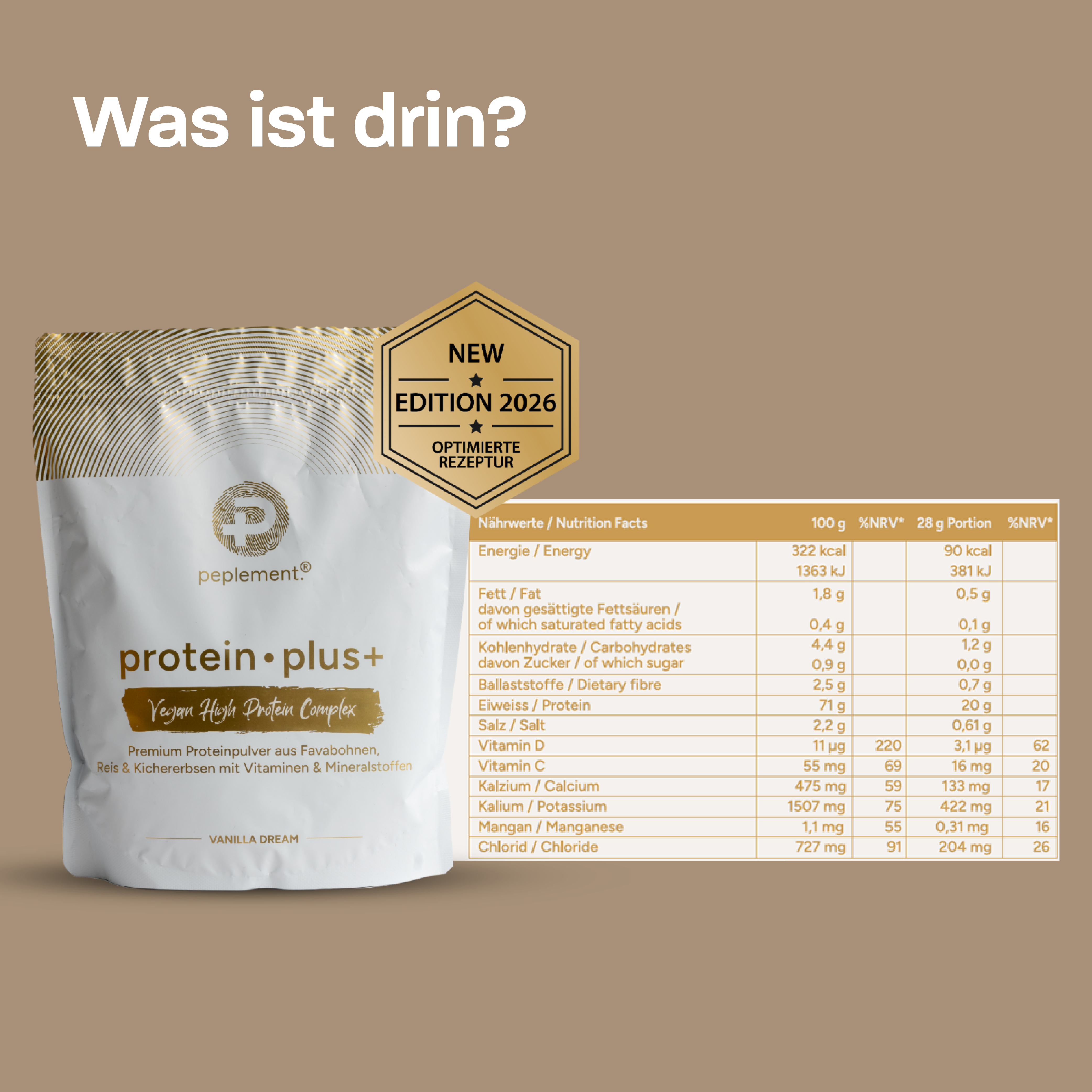 Protein Power-Duo-Pack Vanille & Schokolade - 100 % vegan mit vollständigem Aminosäure Profil