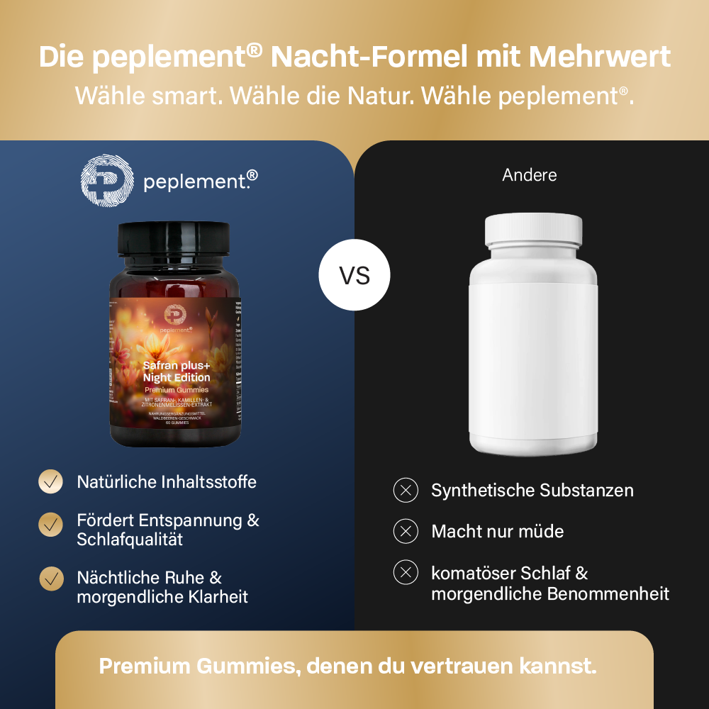 Safran plus+ Night Edition – zuckerfreie Safran Gummies mit Vitamin B6 & Zink (2026)